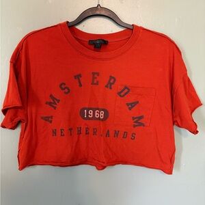 Orange Amsterdam Graphic Crop Top